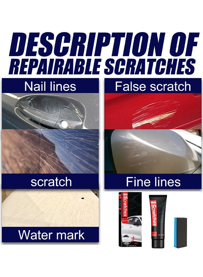 EELHOE Car Scratch Removal Kit, Car Scratch Repair Kit, Car Paint Scratch Repair Agent, Car Scratch Remover, Grinding Polishing Restorer Paste With Sponge, Erase Car Scratches, 60ML - Image 5