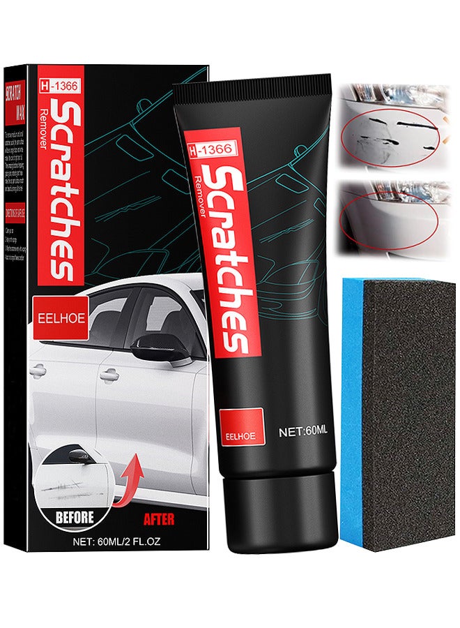 EELHOE Car Scratch Removal Kit, Car Scratch Repair Kit, Car Paint Scratch Repair Agent, Car Scratch Remover, Grinding Polishing Restorer Paste With Sponge, Erase Car Scratches, 60ML - Image 1