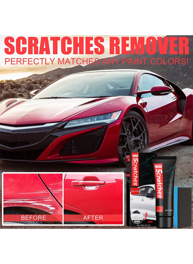 EELHOE Car Scratch Removal Kit, Car Scratch Repair Kit, Car Paint Scratch Repair Agent, Car Scratch Remover, Grinding Polishing Restorer Paste With Sponge, Erase Car Scratches, 60ML - Image 2