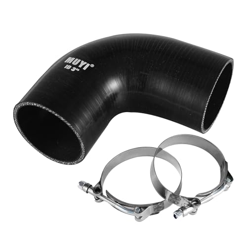 MUYI 90 Degree Hose Elbow Silicone Pipe Kit 4Ply TurboIntercoolerIntake Piping with 2PCS TBolt Clamps High Performance Coupler ID 3076mm Length 492125mm Thickness 5mm - Image 1