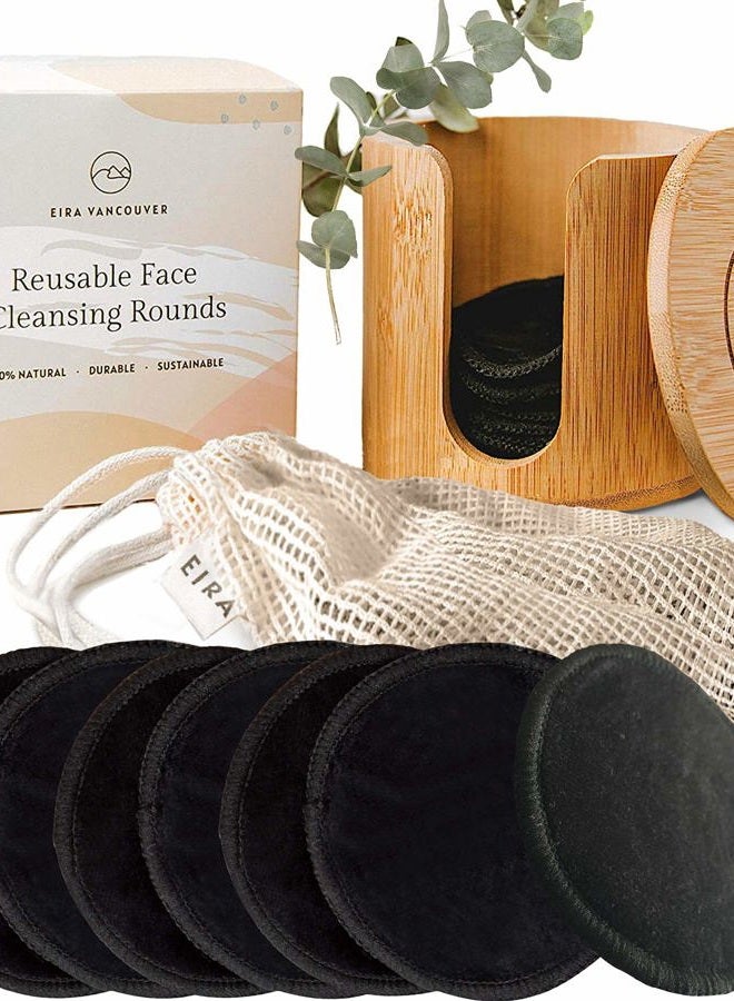 Eira Vancouver Eira's Reusable Makeup Remover Pads | With Washable Laundry Bag | Zero Waste Facial Round | Soft Reusable Face Pad | Large Bamboo Cotton Rounds for Toner | Bamboo Holder For Storage of Cleansing Wipes - Image 1