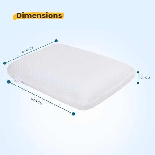 Sleepsia Orthopedic Cooling Gel Memory Foam Pillow | 1 Year Warranty | Cervical Pillows for Spondylitis Neck and Shoulder Pain Relief Support Bed Sleeping (Medium Standard, White) - Image 3