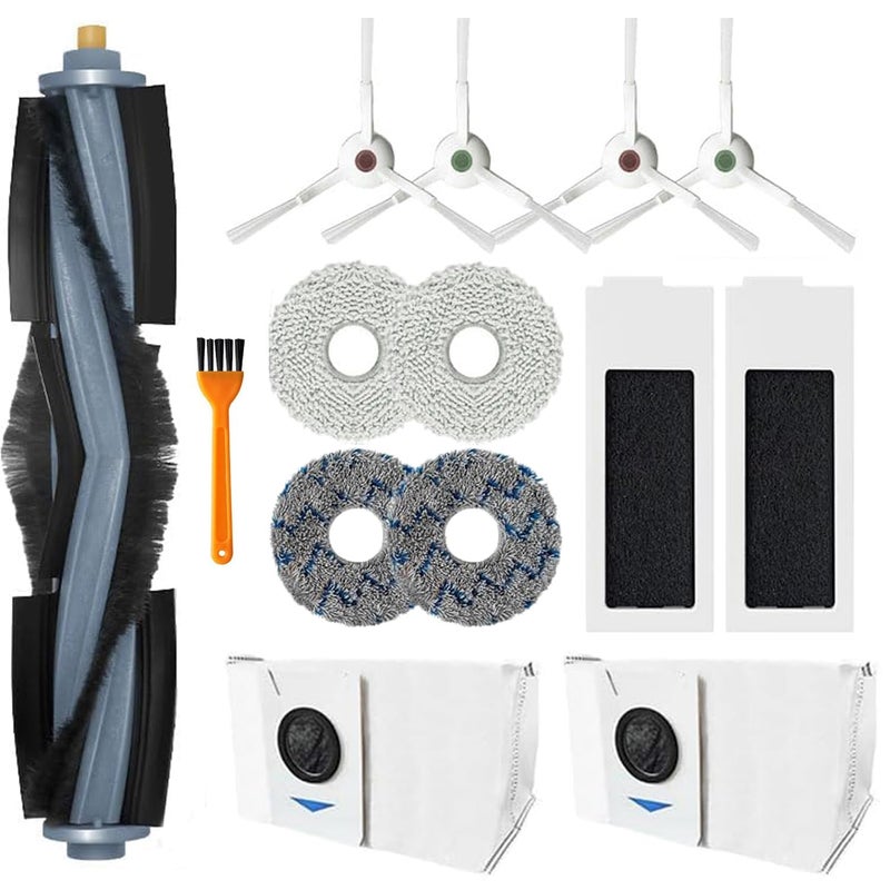 HATCHMATIC Vacuum Accessories Kit T20 Omni Robot Vauum 1 Main Roller Brush 4 Side Brushes 2 Hepa Filters 2 Dust Bags 4 Mop Pads Replacement Parts for ECOVACS DEEBOT - Image 1
