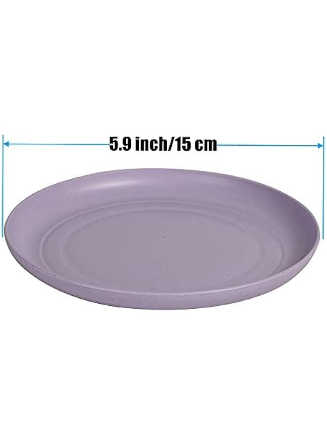 Wheat Straw Plates Lightweight Unbreakable Dinner Dishes Plates Set Dishwasher  Microwave Safe (Small 6 Pack 5.9') - Image 4