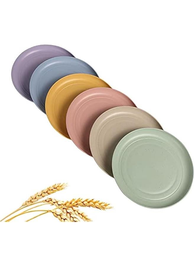 Wheat Straw Plates Lightweight Unbreakable Dinner Dishes Plates Set Dishwasher  Microwave Safe (Small 6 Pack 5.9') - Image 1