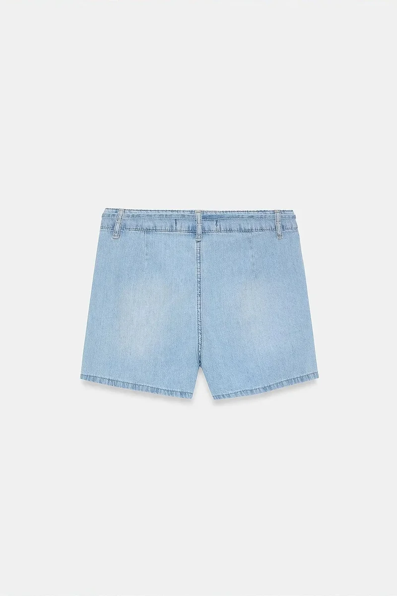 Dilvin Light Blue Denim DILVIN High-Waist Belted Denim Shorts for Women | Best Price UAE