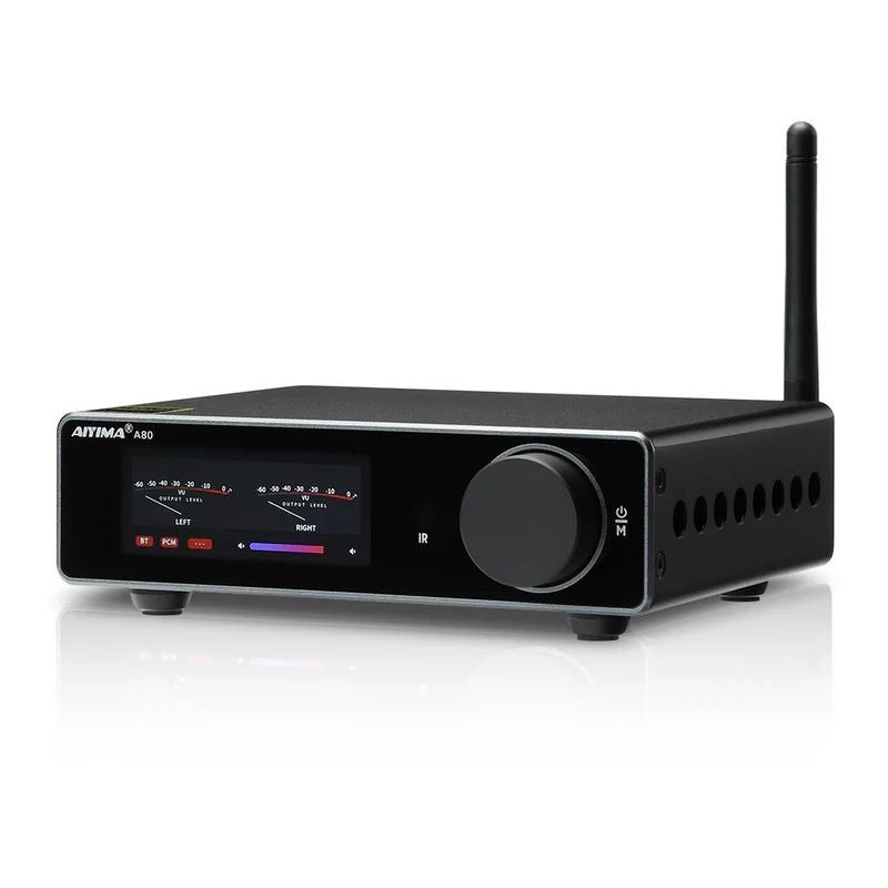 AIYIMA A80 TPA3255 PFFB Class D Bluetooth 5.1 Stereo Amplifier ES9038Q2M DAC 300W×2 HIFI Digital Power Amp TRS Balanced Input VU Display Subwoofer Output aptX HD - Image 1