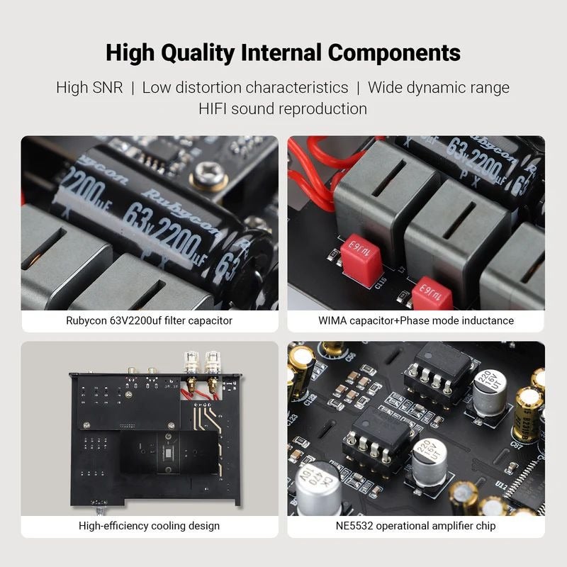 AIYIMA A80 TPA3255 PFFB Class D Bluetooth 5.1 Stereo Amplifier ES9038Q2M DAC 300W×2 HIFI Digital Power Amp TRS Balanced Input VU Display Subwoofer Output aptX HD - Image 5