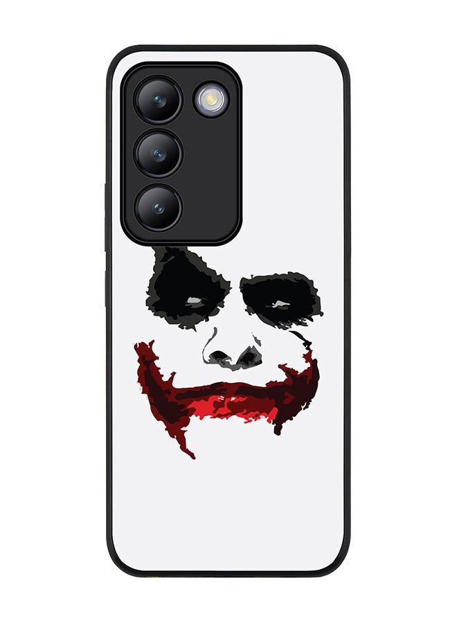 Stylizedd حافظة حواف سوداء متينة لهاتف Vivo V30 Lite 5G، حافظة مرنة رقيقة من المطاط TPU - ابتسامة الجوكر - Image 1