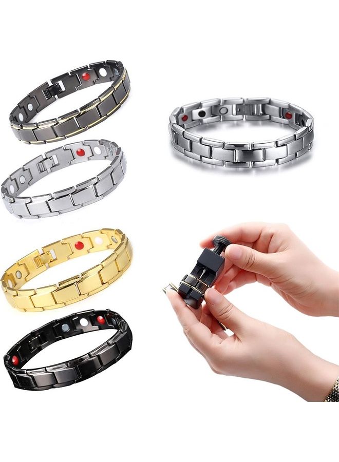 NIBEMINENT Removable Magnetic Therapy European And American Titanium Bracelet  - Image 2