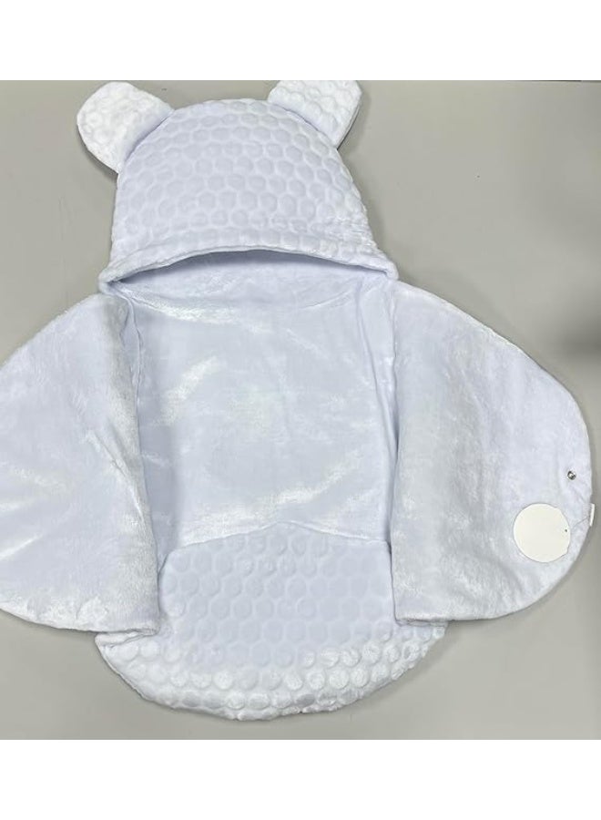 VITION Embossed Velboa Baby Swaddle Blanket for 0-12 Months, Lightweight Breathable Fabric Suitable For Infant Comfort (Made in Türkiye) (Blue) - Image 3