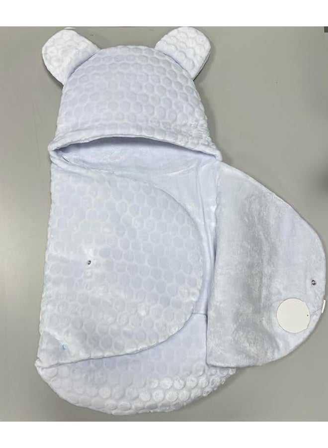 VITION Embossed Velboa Baby Swaddle Blanket for 0-12 Months, Lightweight Breathable Fabric Suitable For Infant Comfort (Made in Türkiye) (Blue) - Image 2