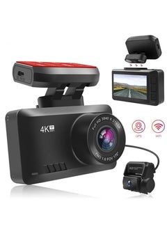 Generic 4K Dash Cam 3840x2160P Built-in GPS WiFi Dual Dash Cam for Car Dash Cam Front and Rear with Sony Sensor, 170° FOV, WDR, Night Vision, Parking Monitor  - Image 1