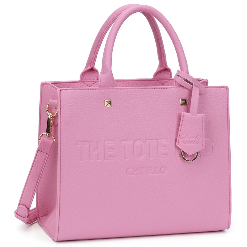 Chinllo Tote Bag for Women Top Handle Satchel Purse and Handbags with Shoulder Strap (D.Pink-M) - Image 1