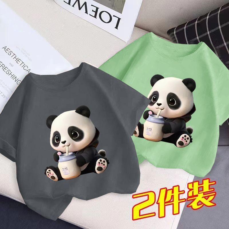 Men'S And Women'S Fashionable Short-Sleeved T-Shirt Children'S Summer Western Style Half-Sleeved Top T-Shirt Big Boy'S Handsome Trendy - Image 1