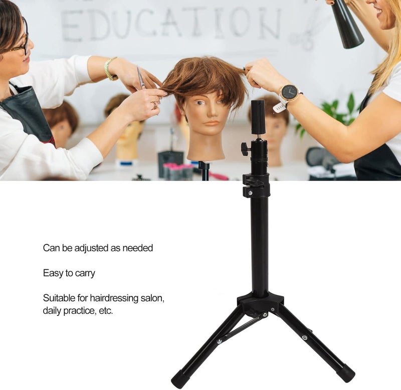 Wig Head Tripod, Aluminum Alloy Mannequin Head Stand for Hairdressing Training, Adjustable Height from 16 to 30 Inches, Non - Slip Base Wig Stand for Stylists and - Image 1