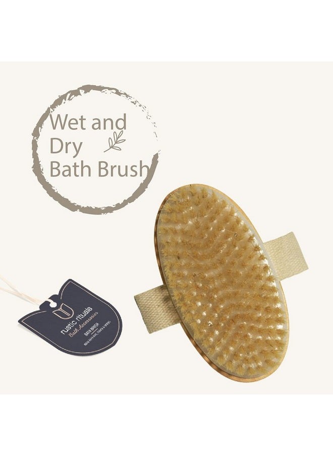 RUSTIC RITUALS best of nature for you! RUSTIC RITUALS best of nature for you! Brightening Wooden Bath Brush for Dry Brushing | Wet And Dry Bath Brush for Cellulite And Lymphatic, Suitable for All Skin Types  - Image 5
