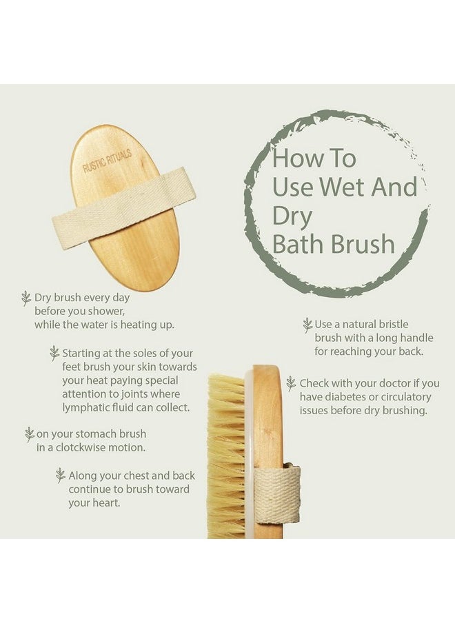 RUSTIC RITUALS best of nature for you! RUSTIC RITUALS best of nature for you! Brightening Wooden Bath Brush for Dry Brushing | Wet And Dry Bath Brush for Cellulite And Lymphatic, Suitable for All Skin Types  - Image 4