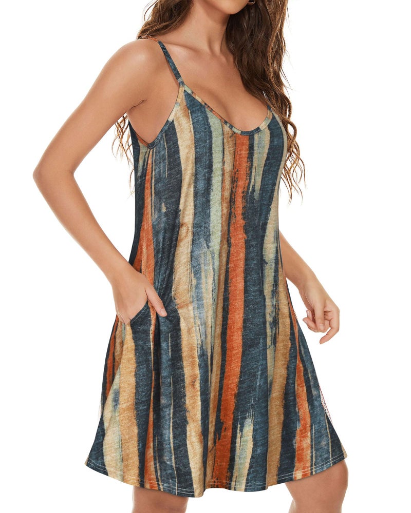 JOELLYUS Womens Sundresses Summer Spaghetti Strap Dresses Beach Cover Ups Causal Tank Dress with Pockets (BYS,L) - Image 4