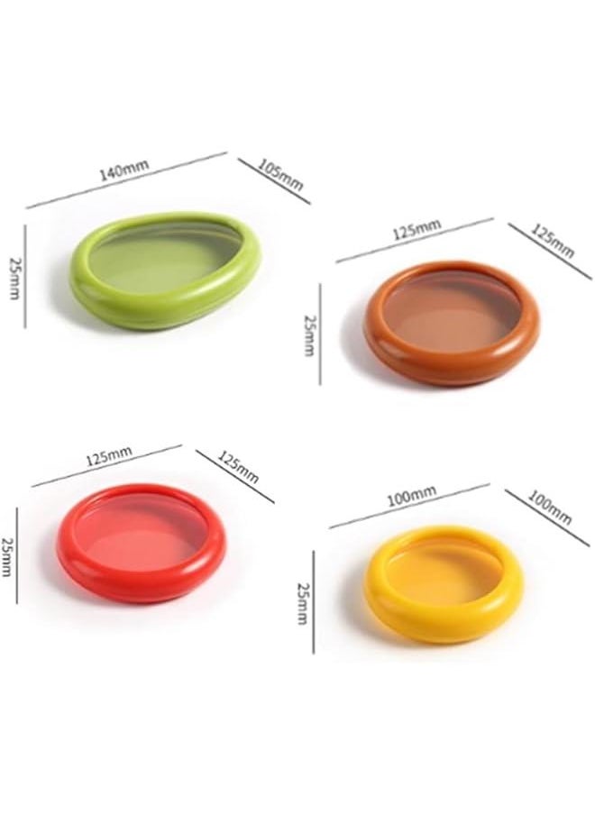 HOOKOR Fruit and Vegetable Storage Containers Reusable SiliconeRefrigerator Box Storage Bowls Saver Holder Keeper foronion, Tomato, Lemon, and avocado ，Refrigerator Vegetable Crisper 4Pieces  - Image 2