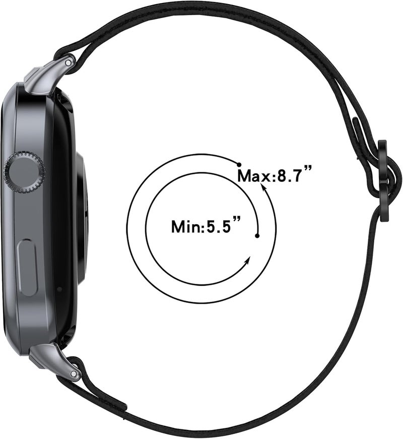 أشرطة معصم قابلة للتعديل من بديلة متوافقة مع ساعة Huawei Watch D2، معصم نايلون مريح مع حزام تحرير سريع، إكسسوارات الساعات الذكية (أسود) - Image 5