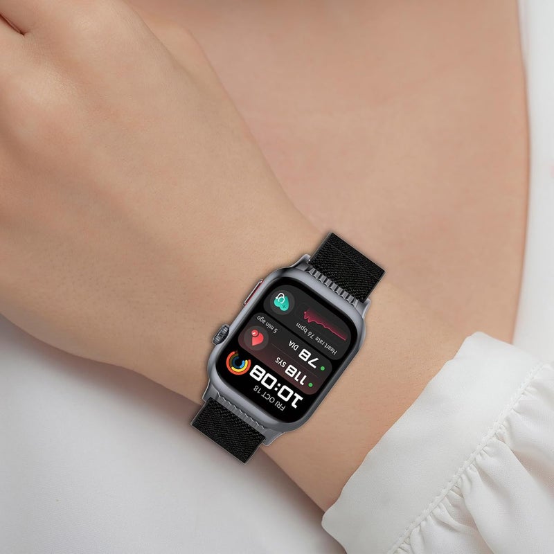 أشرطة معصم قابلة للتعديل من بديلة متوافقة مع ساعة Huawei Watch D2، معصم نايلون مريح مع حزام تحرير سريع، إكسسوارات الساعات الذكية (أسود) - Image 4