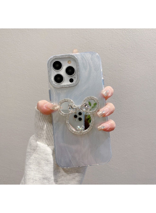 NIBEMINENT Mickey Mirror Protective TPU Case Cover For iPhone 16 Plus, Electroplating Frame Feather Yarn With Mickey Mirror - Image 2