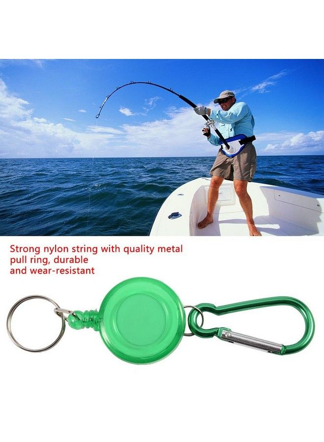 VGEBY 3Pcs Key Chain Reel Heavy Duty Retractable Nylon Cord Ring Reel Badge Holder With Clip(Green) - Image 5