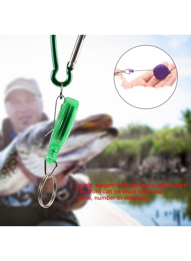 VGEBY 3Pcs Key Chain Reel Heavy Duty Retractable Nylon Cord Ring Reel Badge Holder With Clip(Green) - Image 4