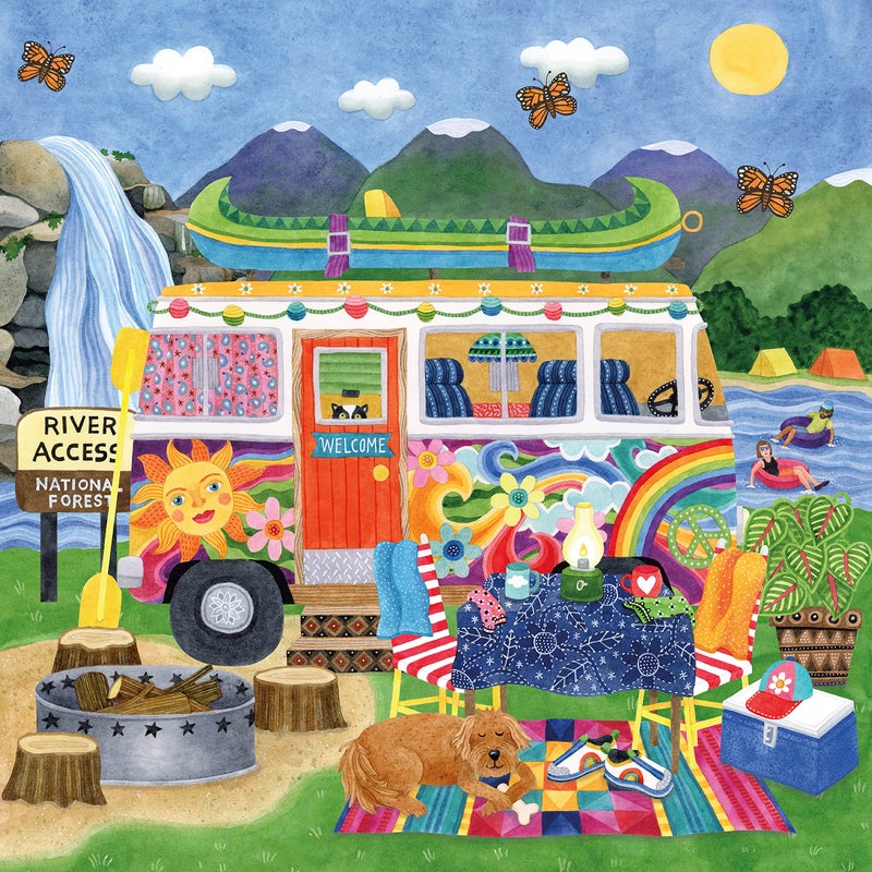 Ceaco - Happy Camper - Waterfall Camper - 300 Piece Jigsaw Puzzle - Image 1
