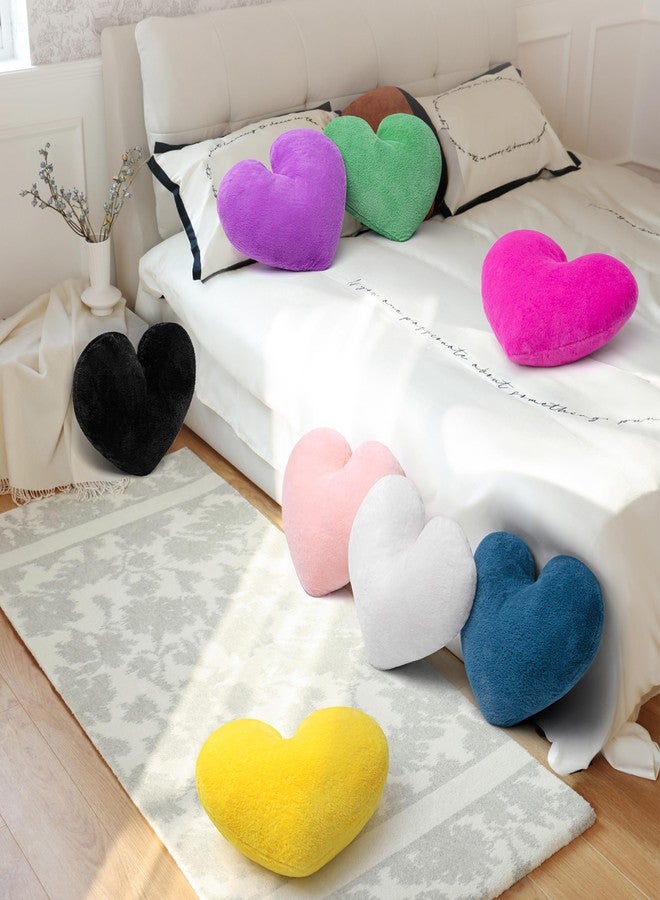 JZNEXD 2 Pcs White Heart Pillow Decorative Throw Pillows 16-inch Cute Soft Fluffy Heart Shaped Pillows for Bed Couch Sofa Bedroom Living Room Decor Aesthetic (Milk White, 16"x13.78") - Image 5