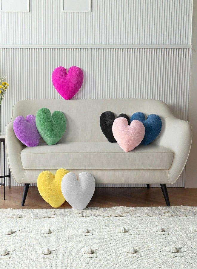 JZNEXD 2 Pcs White Heart Pillow Decorative Throw Pillows 16-inch Cute Soft Fluffy Heart Shaped Pillows for Bed Couch Sofa Bedroom Living Room Decor Aesthetic (Milk White, 16"x13.78") - Image 4