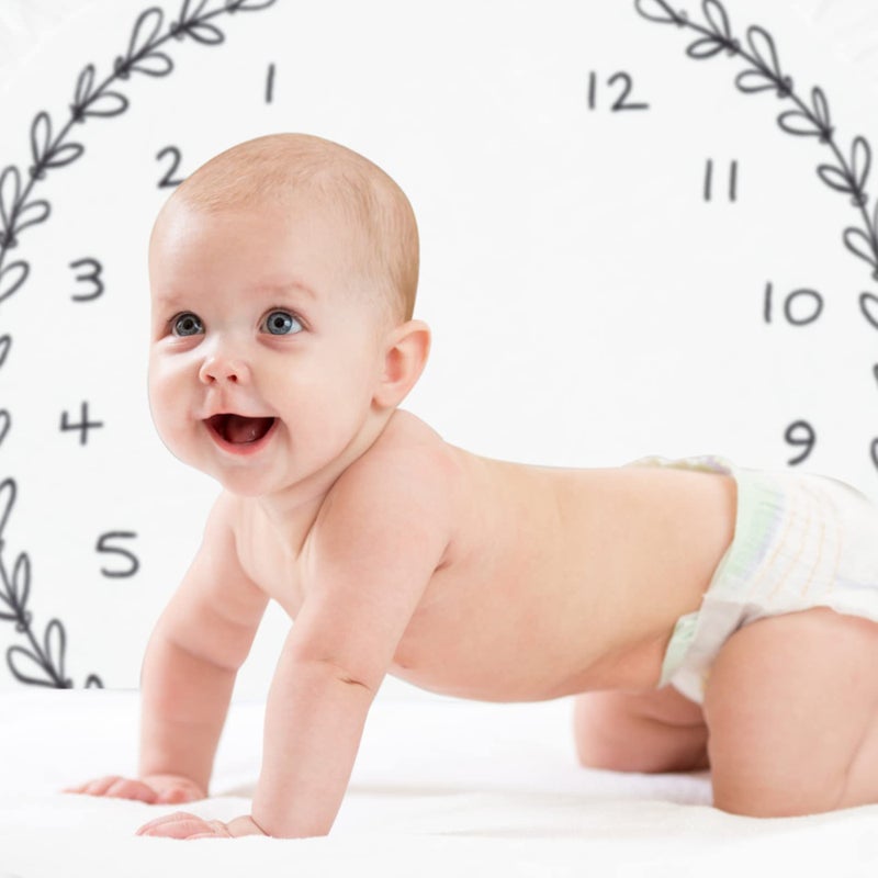 Soft Washable Baby Growth Chart Blanket For Newborn Monthly Photo Props Photography Background - Image 5