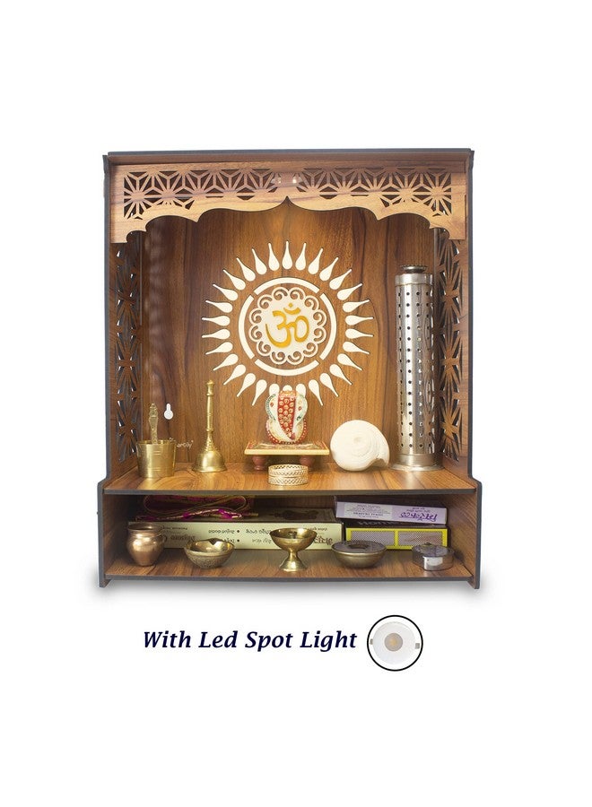Heartily حامل بوجا خشبي جميل من شري هارتيلي® للمنزل مع إضاءة LED (H- 18, L- 16, W-8.75 إنش) - Image 2