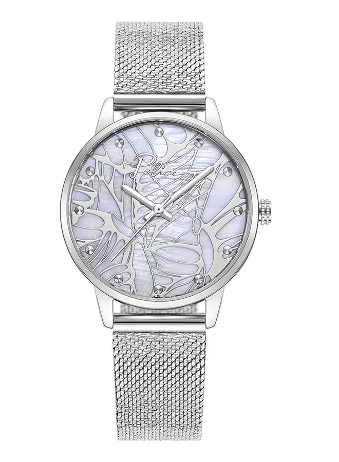 بوليس Womens Camii Stainless Steel Analog Wrist Watch PEWLG2229003 34mm Silver