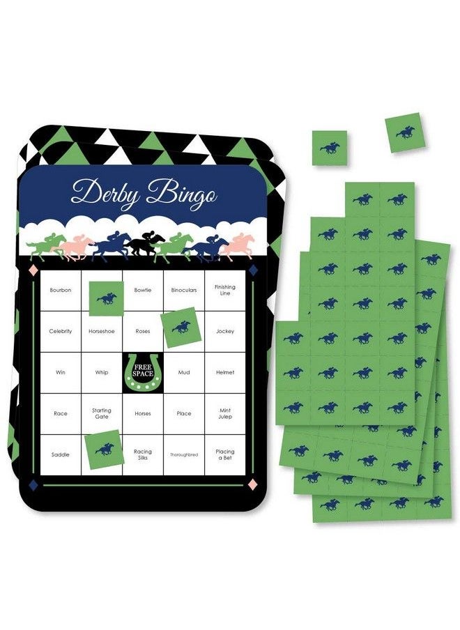 Big Dot of Happiness Kentucky Horse Derby Bar Bingo Cards And Markers Horse Race Party Bingo Game Set Of 18  - Image 2