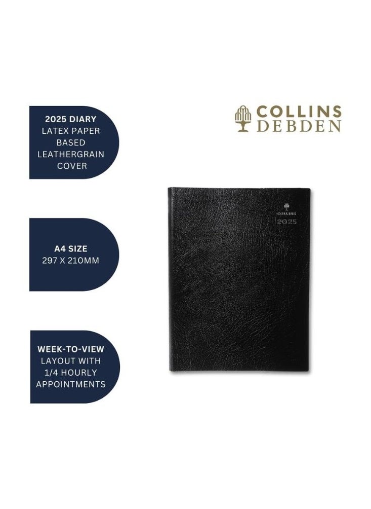 Collins - Collins Leadership 2025 Diary for Professionals - A4 Week to View Business Planner (Appointments) - Graphite - (CP6740.99-25) - Premium Professional Appointments Planner with Leathergrain Cover - Image 1