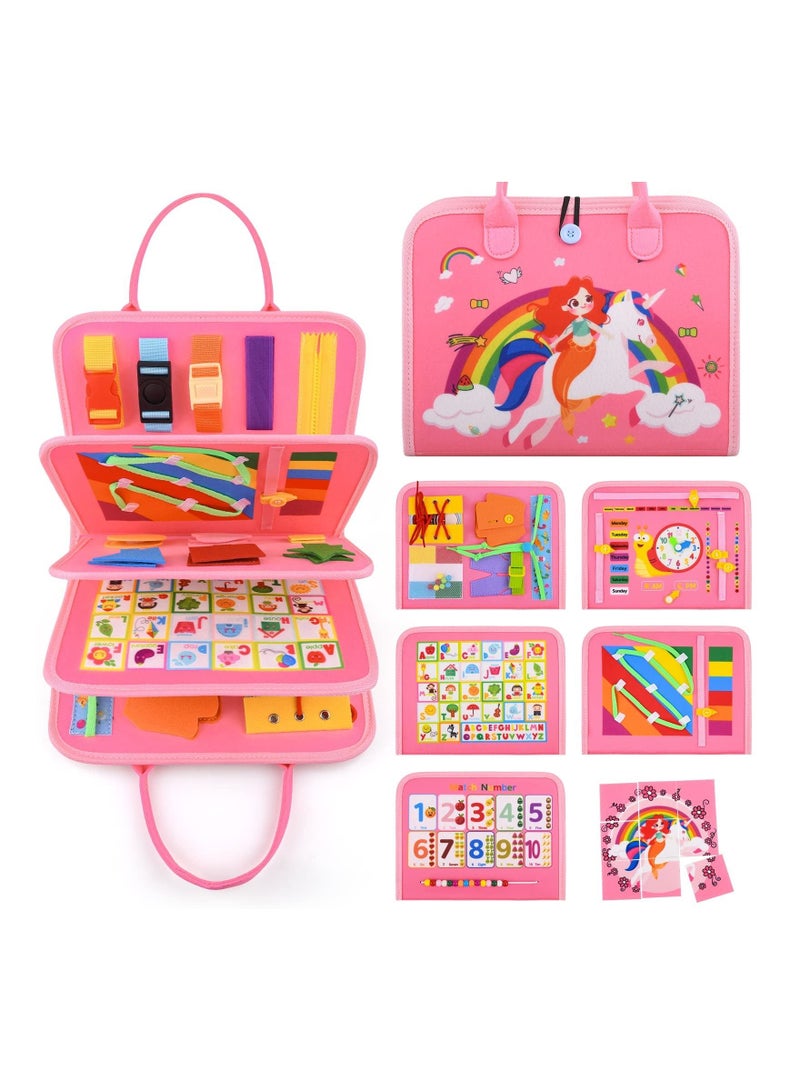 KASTWAVE [2023]Busy Board Toys, Montessori Educational Toys for Girls Boys , Sensory Toys Activities Board, Toddler Travel Toy for Gift/Learning/Fine Motor Skills - Image 1