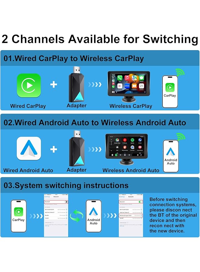 Generic Wireless Carplay Adapter For Oem Wired Carplay/Android Auto To Wireless Connection Plug And Play Dongle,5Ghz Wifi Low Latency Keep Original Control Fits Cars From 2016+ And Iphone Ios (Black-1)  - Image 5