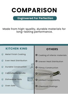 Kitchen King Kitchen King Premium Aluminium Caldero Pot – 32 cm (7.8 Ltr) – Heavy Bottom, Multi-Layer Durable Construction, Even Heat Distribution, Tight-Fitting Lid, Heat-Resistant Handles, Versatile for Stovetop & Oven, Dishwasher Safe  - Image 4