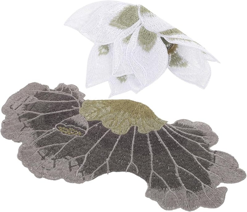 رقائق تطريز الأوراق الحديدية القابلة للكي 2 قطعة تطريزات زهرية للحرف اليدوية على الملابس - Image 1