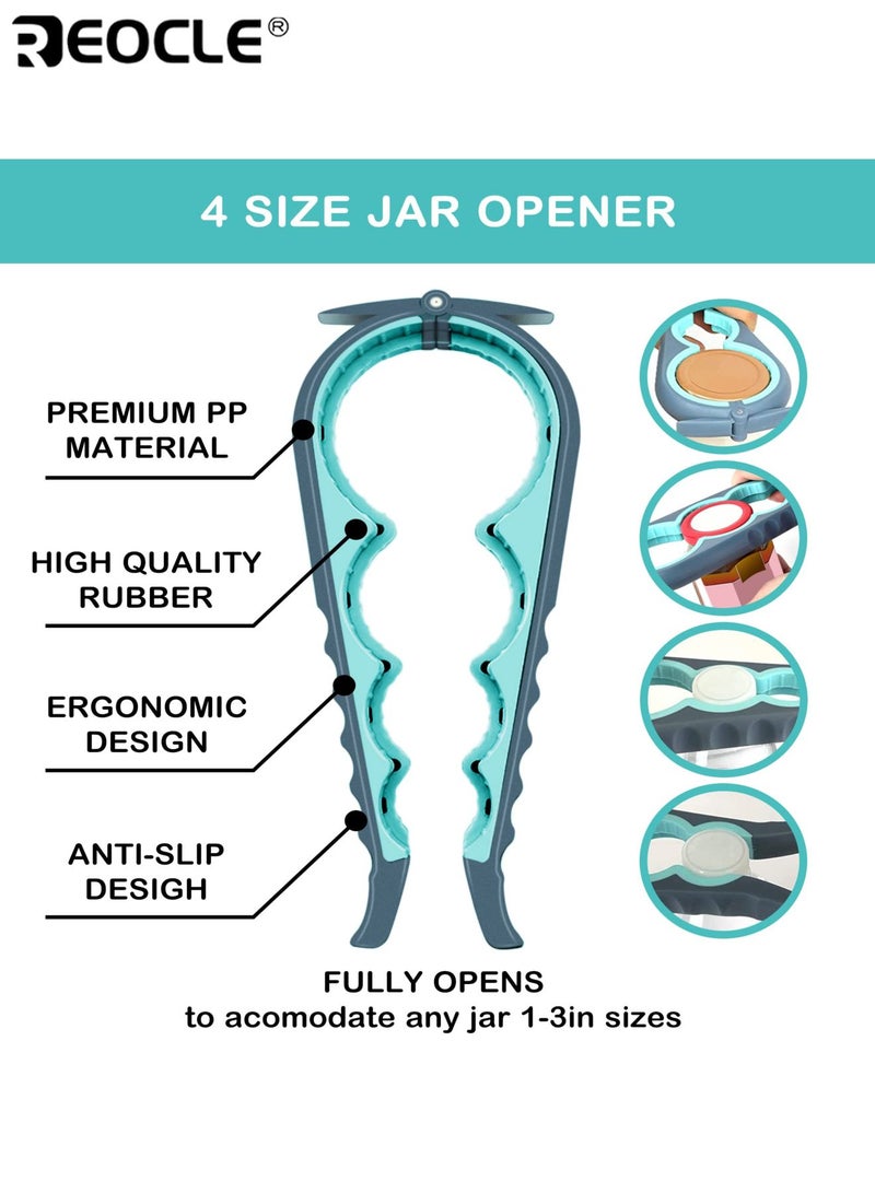 REOCLE 3PCS Easy Grip Jar Opener with Non Slip Rubber Design and Multi Function Feature Senior Friendly Opener with Arthritic Hand Support for Kitchen Use - Image 2