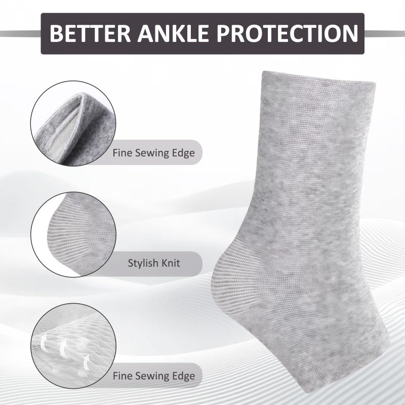 ROBOHOOK 1 Pair Bamboo Anti Fatigue Socks,Compression Bamboo Foot Sleeves,Soft Compression Sock,for Arch Support,Swelling of Feet and Ankles (Gray) - Image 3