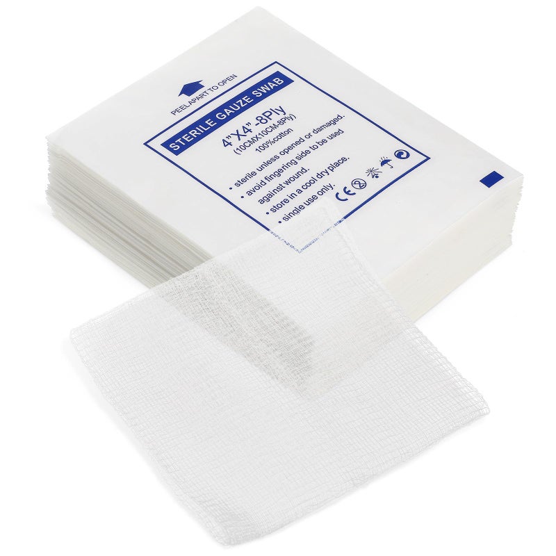Non Adhesive Cotton Gauze Pads 10x10cm Individually Wrapped Highly Absorbent Medical First Aid Dressing - Image 2