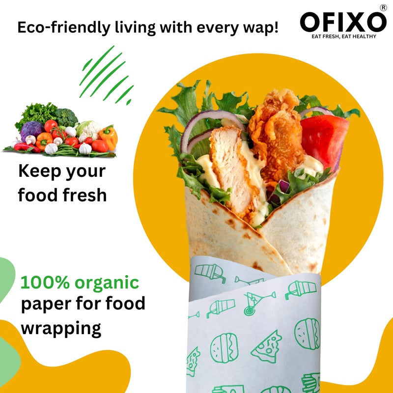 OFIXO Food WRAP Multipurpose Food Wrapping Paper | 50 Meter | Perfect Premium Food Wrapping Paper for Cooking, Baking, Packing and Serving Foods (Pack of 1) - Image 2