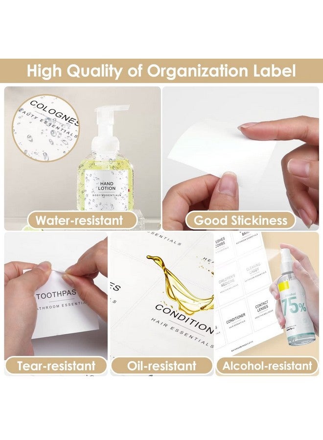 Cludoo 372 Pcs Preprinted Minimalist Home Laundry Bathroom Labels For Organizing With Diy Blank Labels, Waterproof Oil Resistant Stickers For Bathroom Laundry Home Beauty Organization Supplies Labels - Image 4