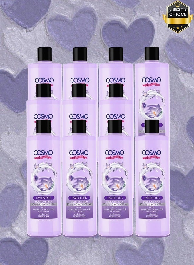 COSMO 11 Pieces Lavender Moisture Rich Foaming Bath Cream With Lavender Essential Oil & Vitamin E 1000ml  - Image 1