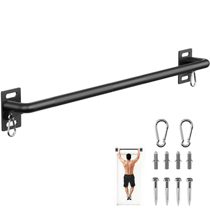 PAPABABE Wall Mounted Pull Up Bar, Chin Up Bar, Strength Training Pull-Up Bars Chin Up Bars for Home Gym, 500LBS Weight Capacity (Black 36 inch) - Image 1