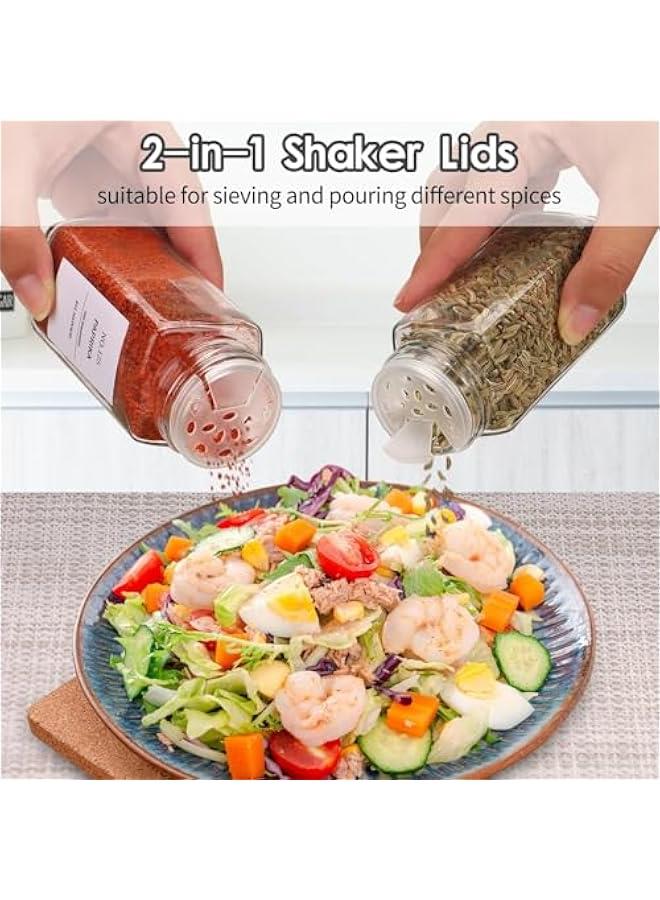 Beauenty 24 Pcs Glass Spice Jars with Bamboo Lids, 4 oz Glass Jars with Minimalist Farmhouse Spice Labels Stickers, Collapsible Funnel, Seasoning Storage Bottles for Spice Rack, Cabinet, Drawer - Image 2