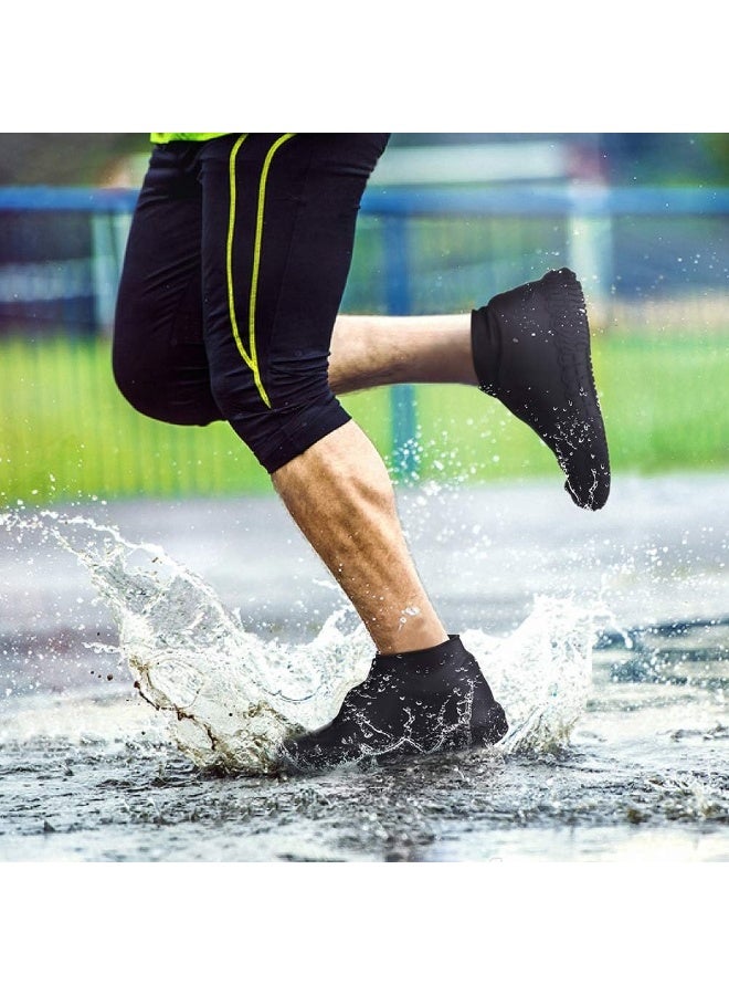 أغطية أحذية من السيليكون، أغطية أحذية قابلة لإعادة الاستخدام مع سحاب، أحذية مطر مقاومة للانزلاق وقابلة للغسل للنساء والرجال (XL (نساء 11.5-14، رجال 11-14) (اللون: أسود) - Image 5